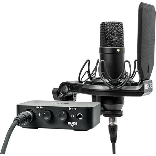Rode Complete Studio Kit with AI-1 Interface, NT1 Microphone, SM6 Shockmount, and XLR Cable - Image One Camera and Video